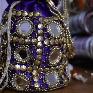 Indian Mirror/Beaded Bag
